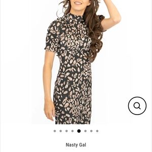 Nasty Gal Black and Pink Patterned Dress